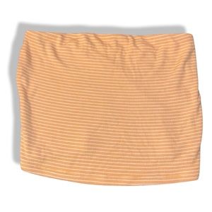 American Eagle Soft & Sexy Yellow/White Ribbed Tube Top